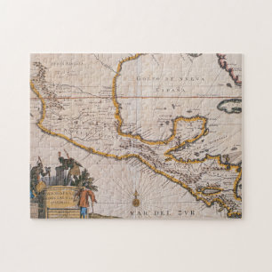 Map of New Spain  New Galicia & Guatemala, 1625 Jigsaw Puzzle