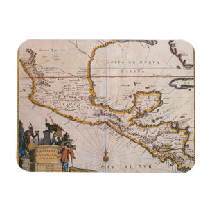 Map of New Spain New Galicia & Guatemala, 1625 Magnet