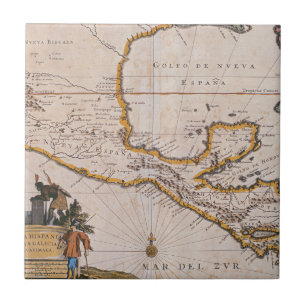Map of New Spain  New Galicia & Guatemala, 1625 Tile