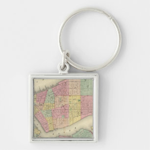 Map Of New York And The Adjacent Cities Key Ring
