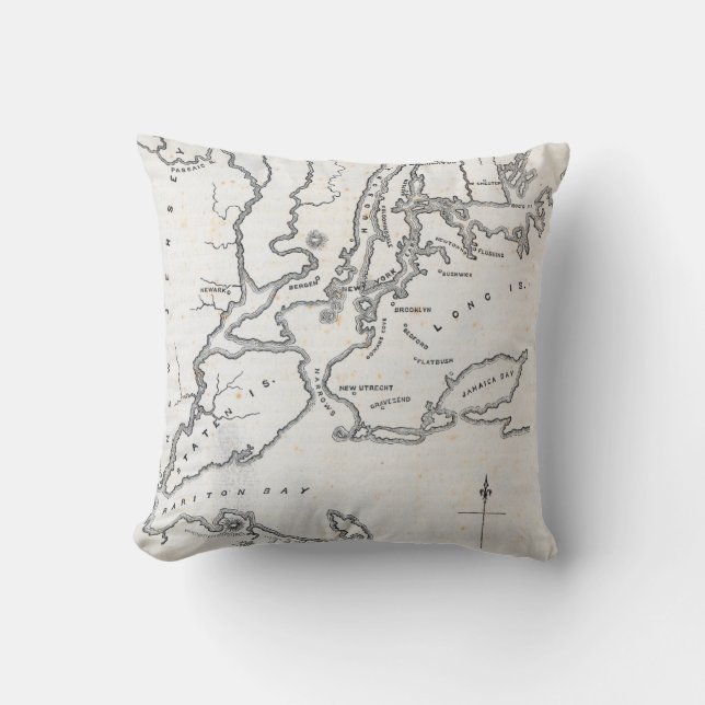 Map of New York and the Vicinity Cushion (Front)
