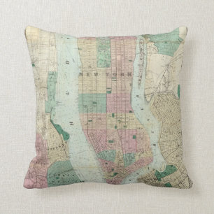 Map of New York and Vicinity Cushion
