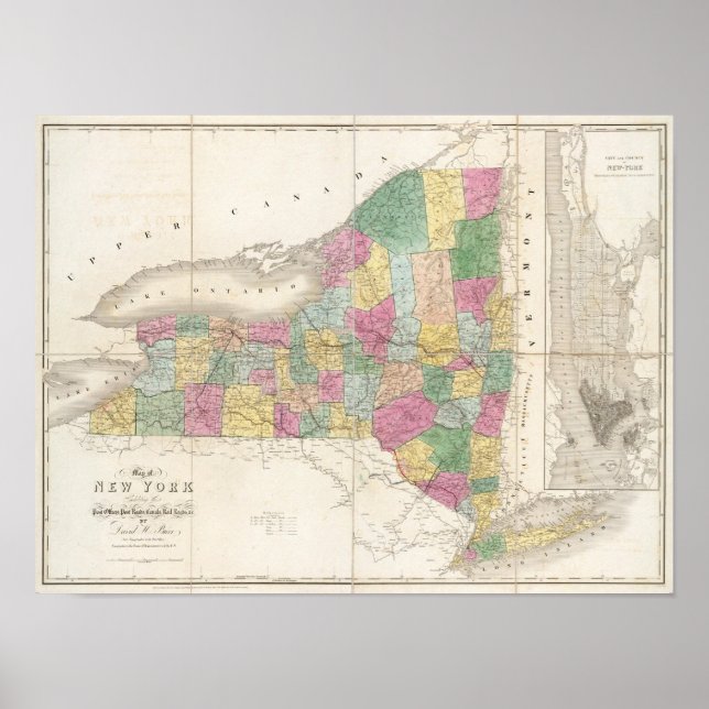 Map of New York Poster (Front)