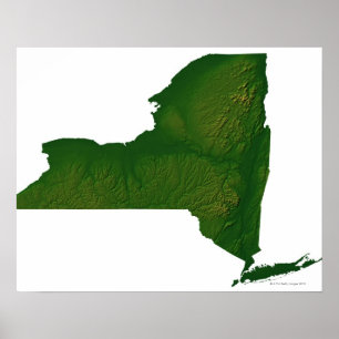 Map of New York State Poster