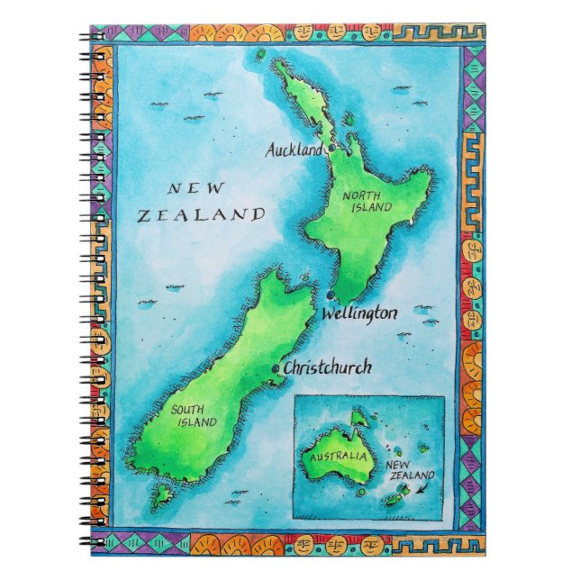 Map of New Zealand Notebook (Front)