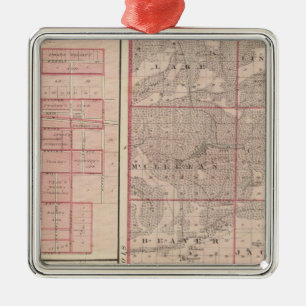 Map of Newton County with Goodland and Kentland Metal Tree Decoration