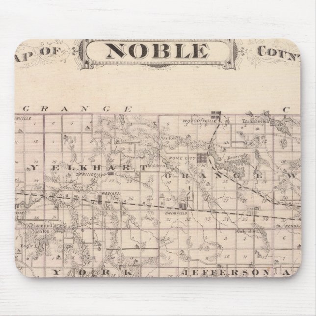 Map of Noble County Mouse Mat (Front)