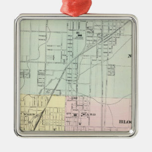 Map of Normal, Bloomington Metal Tree Decoration