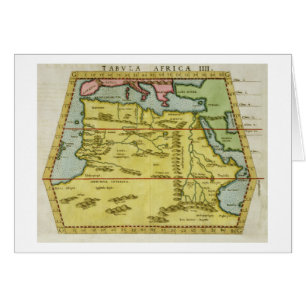 Map of North Africa, c.1580s (coloured engraving)