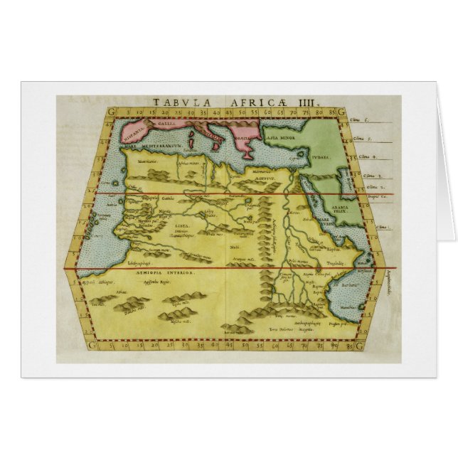 Map of North Africa, c.1580s (coloured engraving) (Front Horizontal)