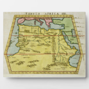 Map of North Africa, c.1580s (coloured engraving) Plaque