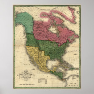 Map of North America (1826) Poster