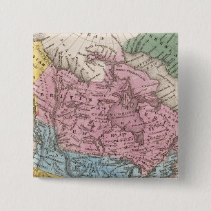 Map of North America 2 15 Cm Square Badge