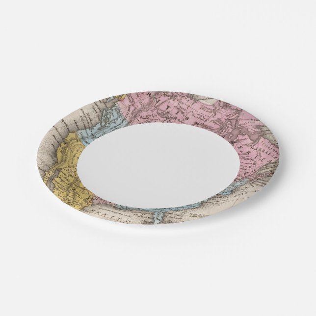 Map of North America 2 Paper Plate (Angled)