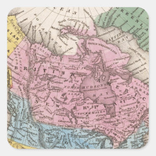 Map of North America 2 Square Sticker
