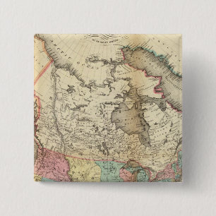 Map of North America 3 15 Cm Square Badge