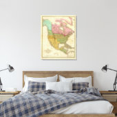 Map of North America Canvas Print (Insitu(Bedroom))