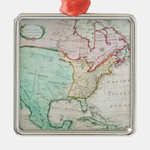 Map of North America Metal Tree Decoration
