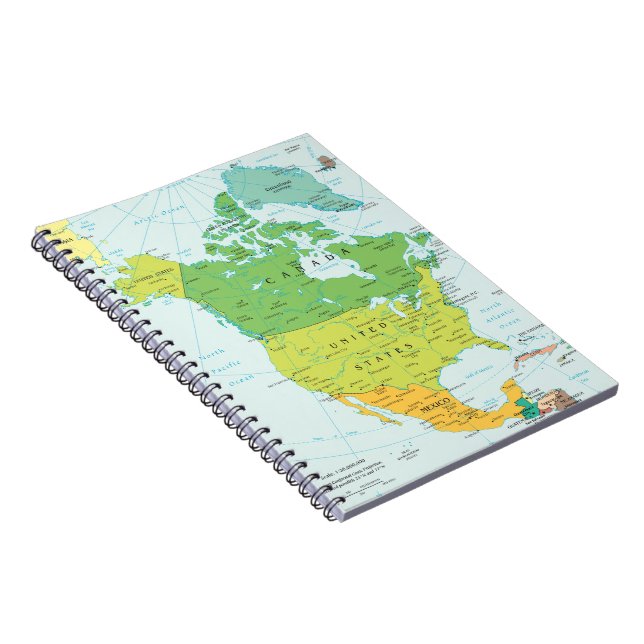 Map of North-America Notebook (Right Side)