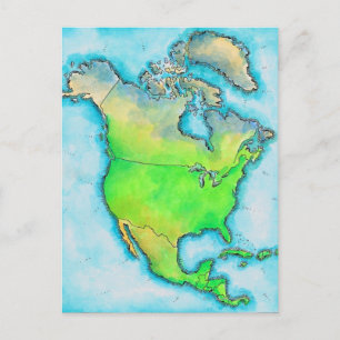 Map of North America Postcard