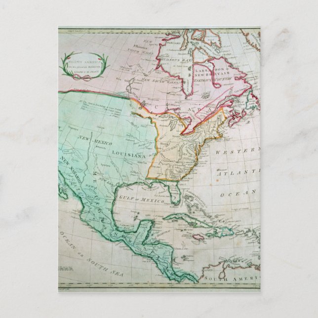 Map of North America Postcard (Front)