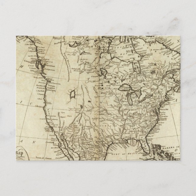 Map of North America Postcard (Front)