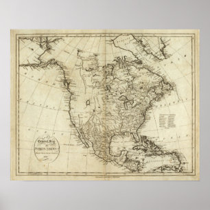 Map of North America Poster