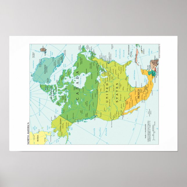 Map of North-America Poster (Front)