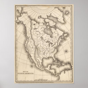 Map of North America Poster