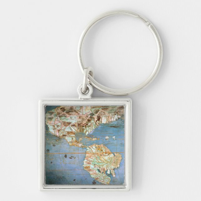 Map of North and South America Key Ring (Front)