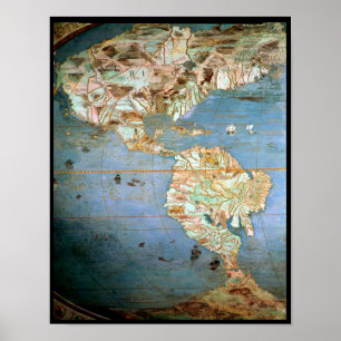 Map of North and South America Poster