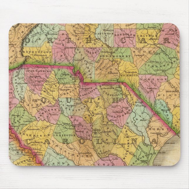 Map Of North and South Carolina And Georgia Mouse Mat (Front)