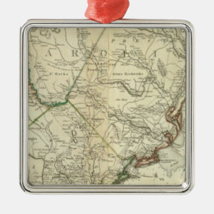 Map Of North And South Carolina Metal Tree Decoration