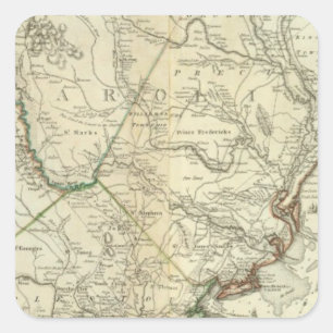 Map Of North And South Carolina Square Sticker