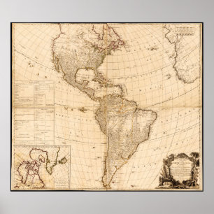 Map of North & South America (1786) Poster
