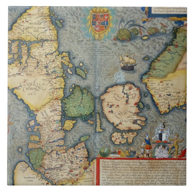 Map of Northern Europe, from 'Civitates Orbis Terr Tile (Front)