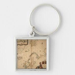 Map of Northern Europe Key Ring