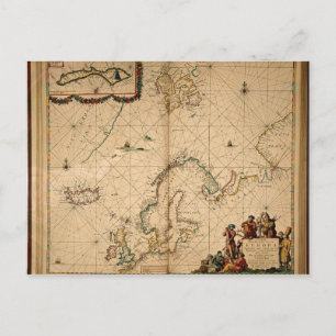 Map of Northern Europe Postcard