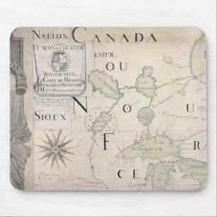 Map of Nouvelle-France 1699 Mouse Mat