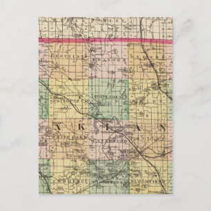 Map of Oakland County, Michigan Postcard