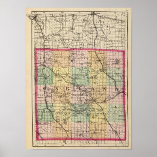 Map of Oakland County, Michigan Poster