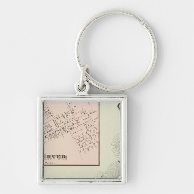 Map of Oceanic and Fair Haven, NJ Key Ring (Front)