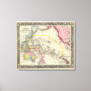 Map Of Oceanica Canvas Print