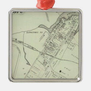 Map of Oceanport, NJ Metal Tree Decoration