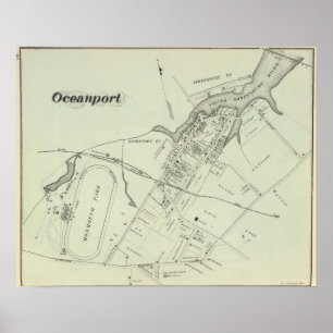 Map of Oceanport, NJ Poster