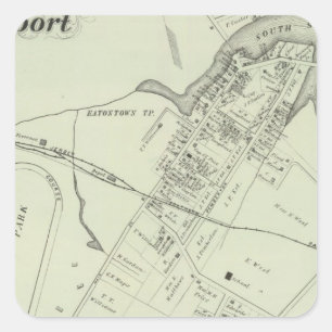 Map of Oceanport, NJ Square Sticker