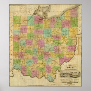 Map of Ohio 2 Poster