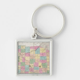 Map of Ohio And Indiana Key Ring