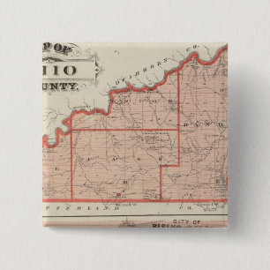 Map of Ohio County with City of Rising Sun 15 Cm Square Badge