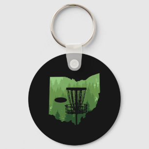 Map Of Ohio Disc Golf Player Frisbees Disc Golfer Key Ring